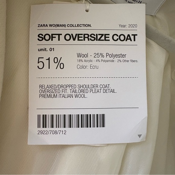 Zara Women's Ivory Double-Breasted Trench Coat - Picture 5 of 12